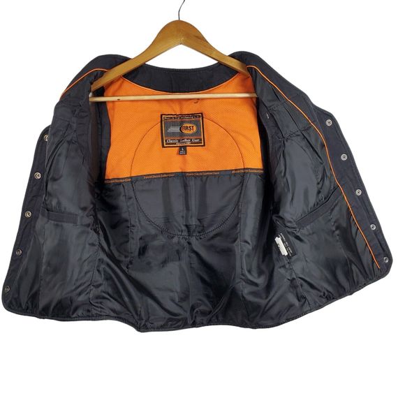 First Classics Vietnam Veteran Marines Semper Fidelis Black Leather Vest L - Picture 3 of 8